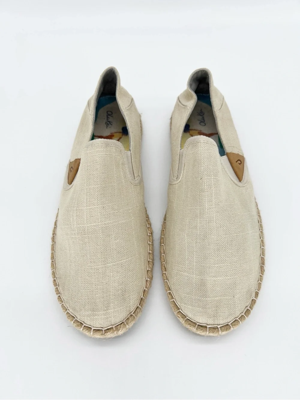 OluKai Women's Espadrille Slip-Ons in Beige